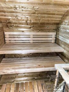 Outdoor hobbit style wooden sauna 3
