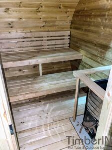 Outdoor hobbit style wooden sauna 6
